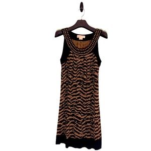 Michael Kors Beaded Zebra Print Sundress